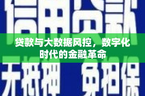 富县贷款与大数据风控，数字化时代的金融革命