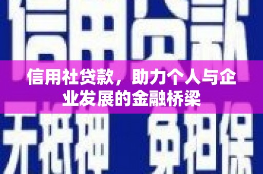 富县信用社贷款，助力个人与企业发展的金融桥梁