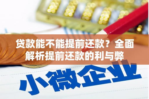富县贷款能不能提前还款？全面解析提前还款的利与弊