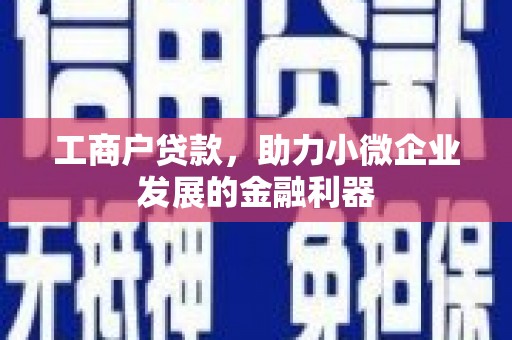 富县工商户贷款，助力小微企业发展的金融利器