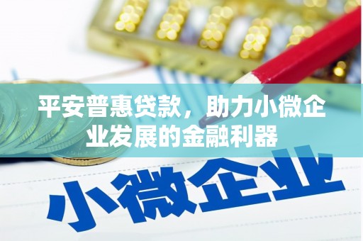 富县平安普惠贷款，助力小微企业发展的金融利器