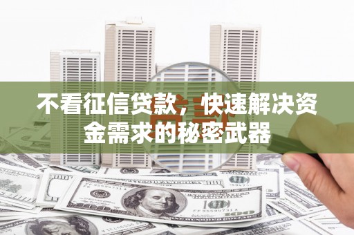 富县不看征信贷款，快速解决资金需求的秘密武器