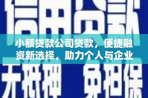 富县小额贷款公司贷款，便捷融资新选择，助力个人与企业成长