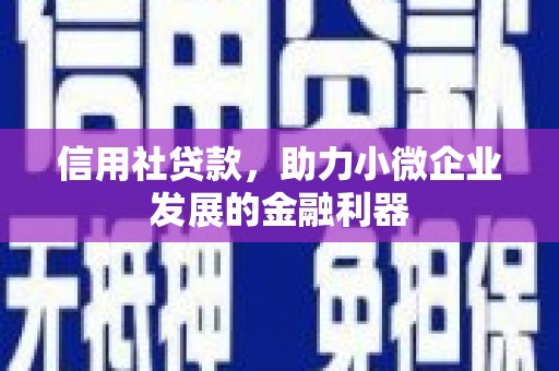 富县信用社贷款，助力小微企业发展的金融利器