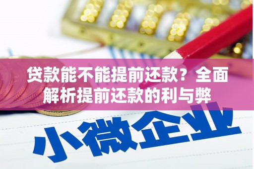 富县贷款能不能提前还款？全面解析提前还款的利与弊