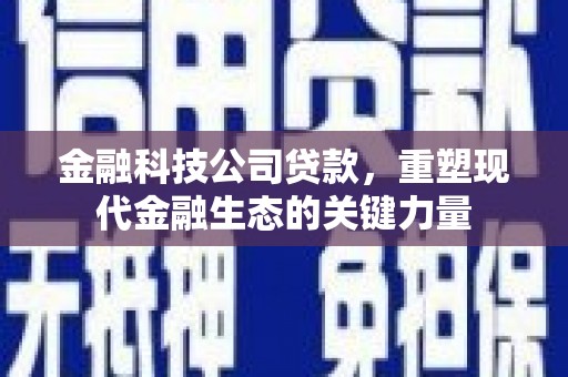 富县金融科技公司贷款，重塑现代金融生态的关键力量