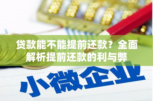 富县贷款能不能提前还款？全面解析提前还款的利与弊