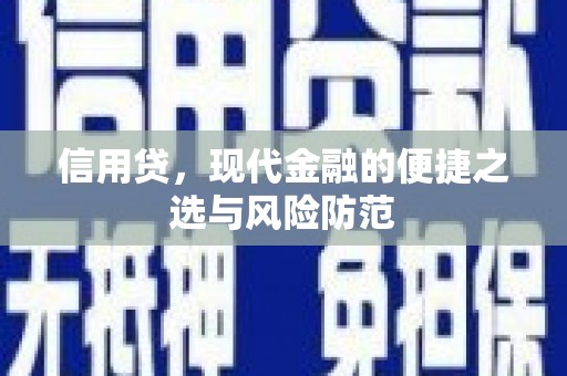 富县信用贷，现代金融的便捷之选与风险防范