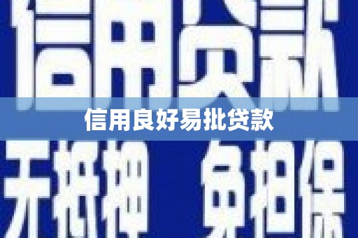 富县信用良好易批贷款